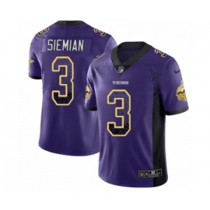 Men's Nike Minnesota Vikings #3 Trevor Siemian Limited Purple Rush Drift Fashion NFL Jersey