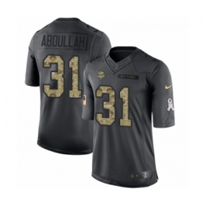 Men's Nike Minnesota Vikings #31 Ameer Abdullah Limited Black 2016 Salute to Service NFL Jersey