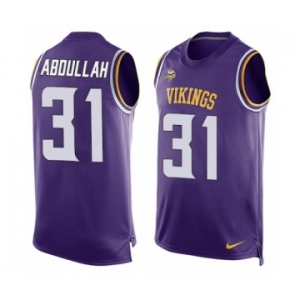 Men's Nike Minnesota Vikings #31 Ameer Abdullah Limited Purple Player Name & Number Tank Top NFL Jersey