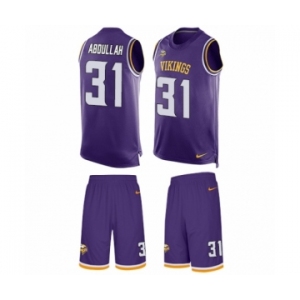 Men's Nike Minnesota Vikings #31 Ameer Abdullah Limited Purple Tank Top Suit NFL Jersey