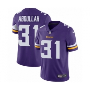 Men's Nike Minnesota Vikings #31 Ameer Abdullah Purple Team Color Vapor Untouchable Limited Player NFL Jersey