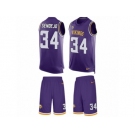 Men's Nike Minnesota Vikings #34 Andrew Sendejo Limited Purple Tank Top Suit NFL Jersey