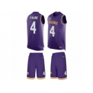 Men's Nike Minnesota Vikings #4 Brett Favre Limited Purple Tank Top Suit NFL Jersey