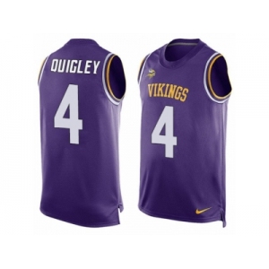 Men's Nike Minnesota Vikings #4 Ryan Quigley Limited Purple Player Name & Number Tank Top NFL Jersey