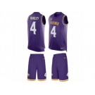 Men's Nike Minnesota Vikings #4 Ryan Quigley Limited Purple Tank Top Suit NFL Jersey
