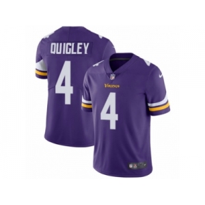 Men's Nike Minnesota Vikings #4 Ryan Quigley Vapor Untouchable Limited Purple Team Color NFL Jersey