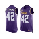 Men's Nike Minnesota Vikings #42 Ben Gedeon Limited Purple Player Name & Number Tank Top NFL Jersey