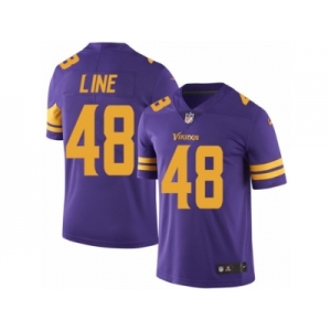 Men's Nike Minnesota Vikings #48 Zach Line Limited Purple Rush NFL Jersey