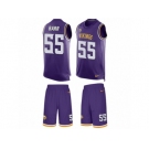Men's Nike Minnesota Vikings #55 Anthony Barr Limited Purple Tank Top Suit NFL Jersey