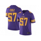 Men's Nike Minnesota Vikings #57 Audie Cole Limited Purple Rush NFL Jersey