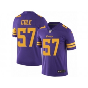 Men's Nike Minnesota Vikings #57 Audie Cole Limited Purple Rush NFL Jersey