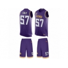 Men's Nike Minnesota Vikings #57 Audie Cole Limited Purple Tank Top Suit NFL Jersey