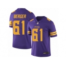 Men's Nike Minnesota Vikings #61 Joe Berger Limited Purple Rush NFL Jersey