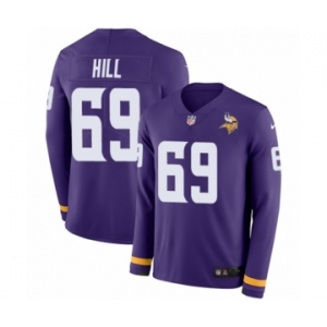 Men's Nike Minnesota Vikings #69 Rashod Hill Limited Purple Therma Long Sleeve NFL Jersey