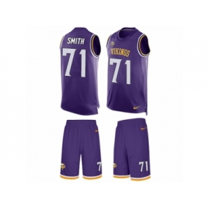 Men's Nike Minnesota Vikings #71 Andre Smith Limited Purple Tank Top Suit NFL Jersey