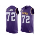 Men's Nike Minnesota Vikings #72 Jake Long Limited Purple Player Name & Number Tank Top NFL Jersey