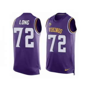 Men's Nike Minnesota Vikings #72 Jake Long Limited Purple Player Name & Number Tank Top NFL Jersey