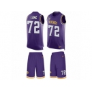 Men's Nike Minnesota Vikings #72 Jake Long Limited Purple Tank Top Suit NFL Jersey