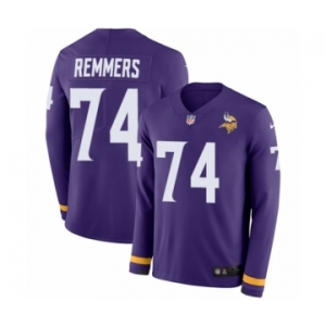 Men's Nike Minnesota Vikings #74 Mike Remmers Limited Purple Therma Long Sleeve NFL Jersey