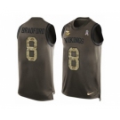 Men's Nike Minnesota Vikings #8 Sam Bradford Limited Green Salute to Service Tank Top NFL Jersey