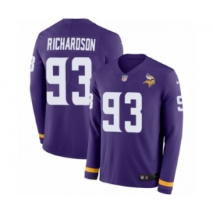 Men's Nike Minnesota Vikings #93 Sheldon Richardson Limited Purple Therma Long Sleeve NFL Jersey