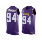 Men's Nike Minnesota Vikings #94 Jaleel Johnson Limited Purple Player Name & Number Tank Top NFL Jersey