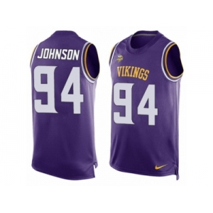 Men's Nike Minnesota Vikings #94 Jaleel Johnson Limited Purple Player Name & Number Tank Top NFL Jersey