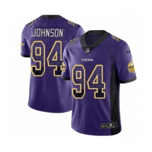 Men's Nike Minnesota Vikings #94 Jaleel Johnson Limited Purple Rush Drift Fashion NFL Jersey