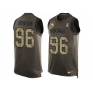 Men's Nike Minnesota Vikings #96 Brian Robison Limited Green Salute to Service Tank Top NFL Jersey