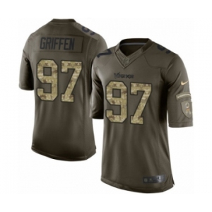 Men's Nike Minnesota Vikings #97 Everson Griffen Limited Green Salute to Service NFL Jersey