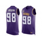 Men's Nike Minnesota Vikings #98 Linval Joseph Limited Purple Player Name & Number Tank Top NFL Jersey
