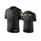 Minnesota Vikings  #18 Justin Jefferson Black Golden Edition Vapor Limited Jersey