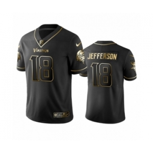 Minnesota Vikings  #18 Justin Jefferson Black Golden Edition Vapor Limited Jersey