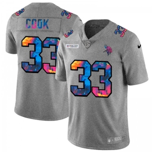 Minnesota Vikings #33 Dalvin Cook Men's Nike Multi-Color 2020 NFL Crucial Catch NFL Jersey Greyheather