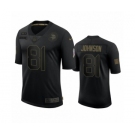 Minnesota Vikings #81 Bisi Johnson Black 2020 Salute to Service Limited Jersey