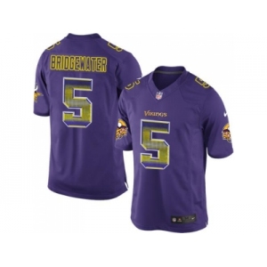 Nike Minnesota Vikings #5 Teddy Bridgewater Purple Team Color Men's Stitched NFL Limited Strobe Jersey