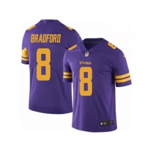 Nike Minnesota Vikings #8 Sam Bradford Purple Men's Stitched NFL Limited Rush Jersey