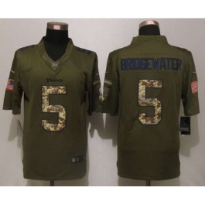 nike nfl jerseys minnesota vikings #5 bridgewater army green[nike Limited Salute To Service][bridgewater]