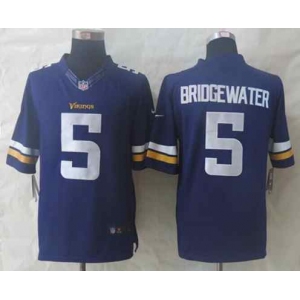 nike nfl jerseys minnesota vikings #5 bridgewater purple[nike limited][bridgewater]