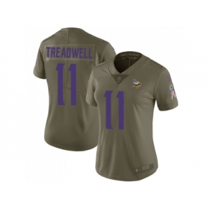 Women Nike Minnesota Vikings #11 Laquon Treadwell Olive Stitched NFL Limited 2017 Salute to Service Jersey