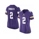 Women Nike Minnesota Vikings #2 Kai Forbath Game Purple Team Color NFL Jersey