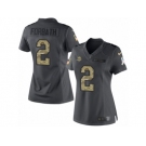 Women Nike Minnesota Vikings #2 Kai Forbath Limited Black 2016 Salute to Service NFL Jersey