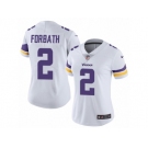 Women Nike Minnesota Vikings #2 Kai Forbath White Vapor Untouchable Limited Player NFL Jersey