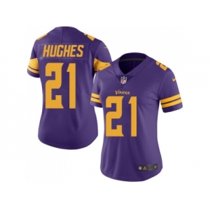 Women Nike Minnesota Vikings #21 Mike Hughes Purple Stitched NFL Limited Rush Jersey