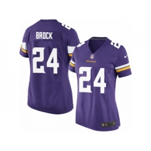 Women Nike Minnesota Vikings #24 Tramaine Brock Game Purple Team Color NFL Jersey