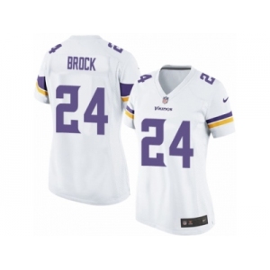 Women Nike Minnesota Vikings #24 Tramaine Brock Game White NFL Jersey