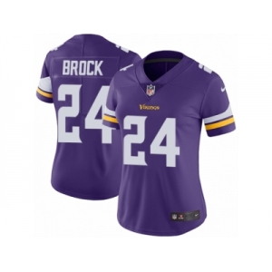 Women Nike Minnesota Vikings #24 Tramaine Brock Purple Team Color Vapor Untouchable Limited Player NFL Jersey