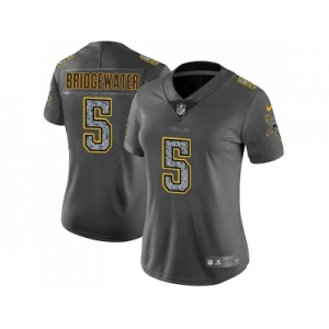 Women Nike Minnesota Vikings #5 Teddy Bridgewater Gray Static NFL Vapor Untouchable Limited Jersey