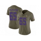 Women Nike Minnesota Vikings #65 Pat Elflein Limited Olive 2017 Salute to Service NFL Jersey