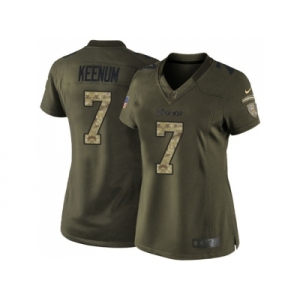 Women Nike Minnesota Vikings #7 Case Keenum Green Stitched NFL Limited 2015 Salute to Service Jersey